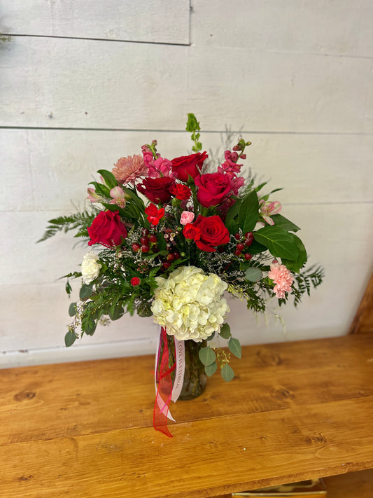 Large Valentine's Vase Arrangement